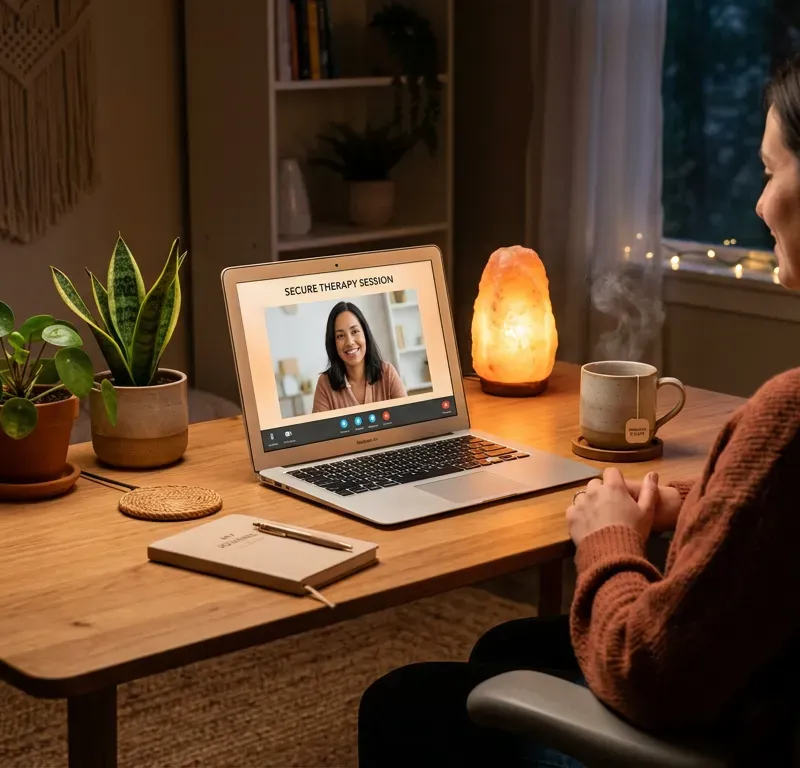 Comfortable home telehealth desk