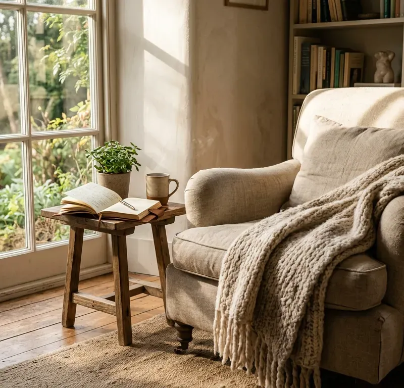 Quiet sunlit room for intensive focus