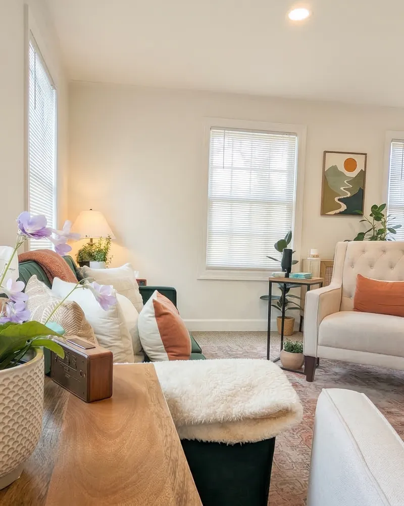 cozy intimate living room-style office at Wildwood Psychotherapy 